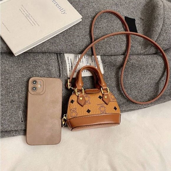 New HOUJIN MINI Satchel Bag Brown 👜 - Picture 3 of 7